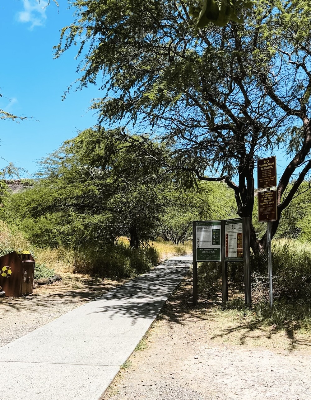 Begin van de Diamond Head trail
