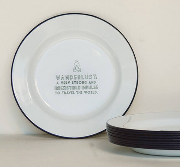 Emaille bord wanderlust