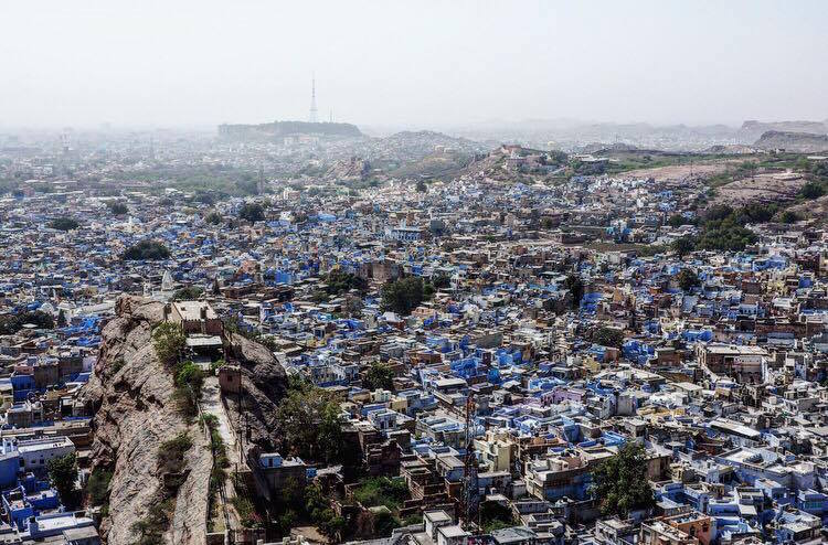 Jodphur blauwe stad backpack route india