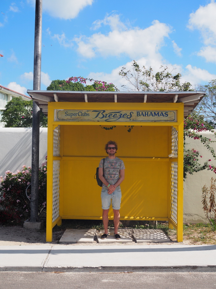 Bus stop Jitney Bus Bahamas Nassau