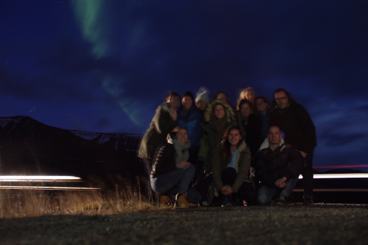 Noorderlicht in IJsland groepsfoto