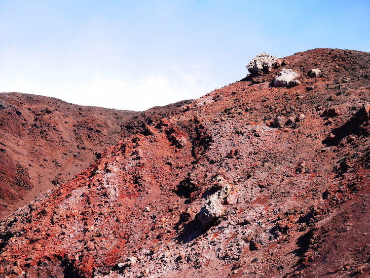 Rode etna vulkaan beklimmen