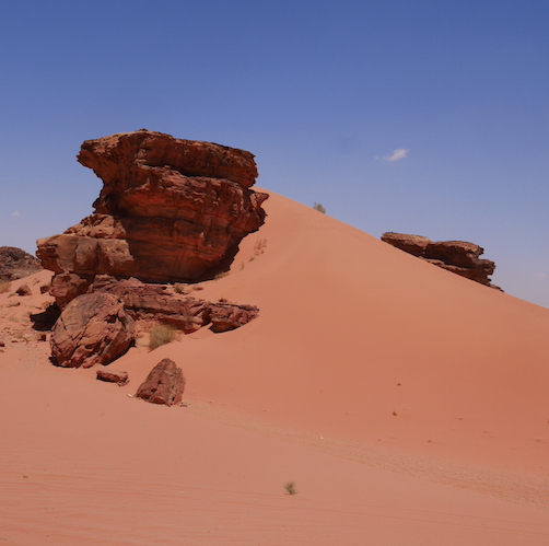 Rode woestijn wadi rum