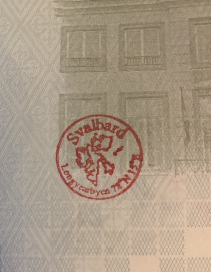Stempel Svalbard paspoortstempel spitsbergen