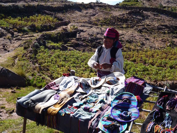 Taquile eiland peru titicaca meer