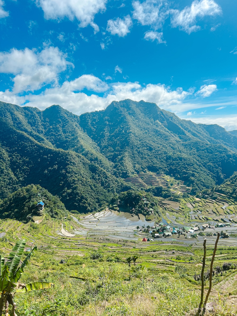 Uitzicht rijstvelden Banaue en Batad