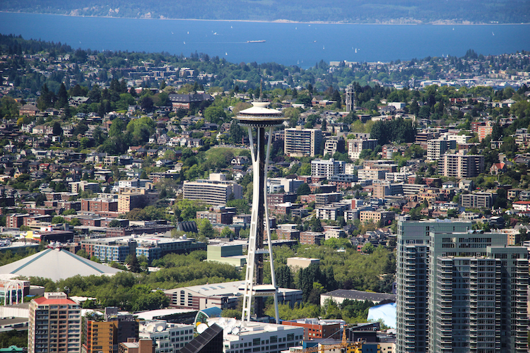 Uitzicht seattle vanaf Sky observatory
