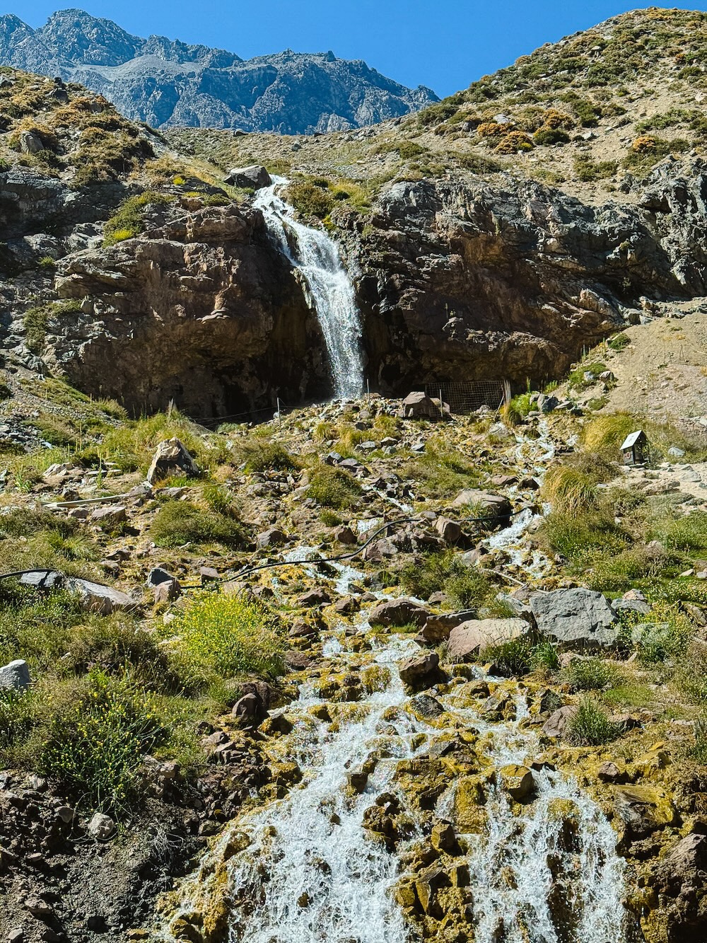 Waterval onderweg, Cajón del Maipo