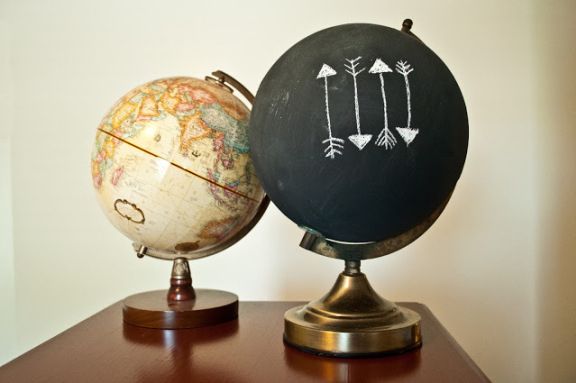 Wereldbol krijtbord
