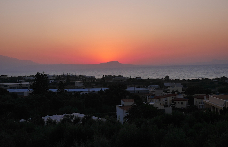 Zonsondergang op Kreta