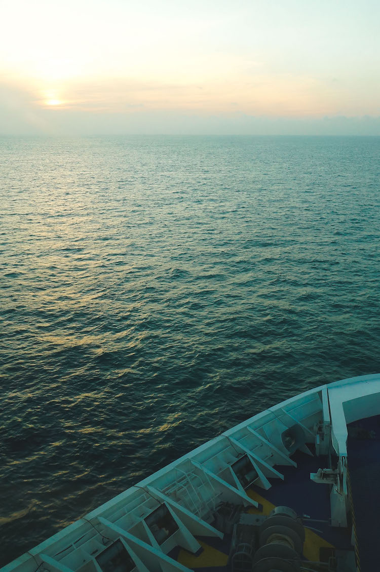 Zonsondergang stenaline vanaf ferry