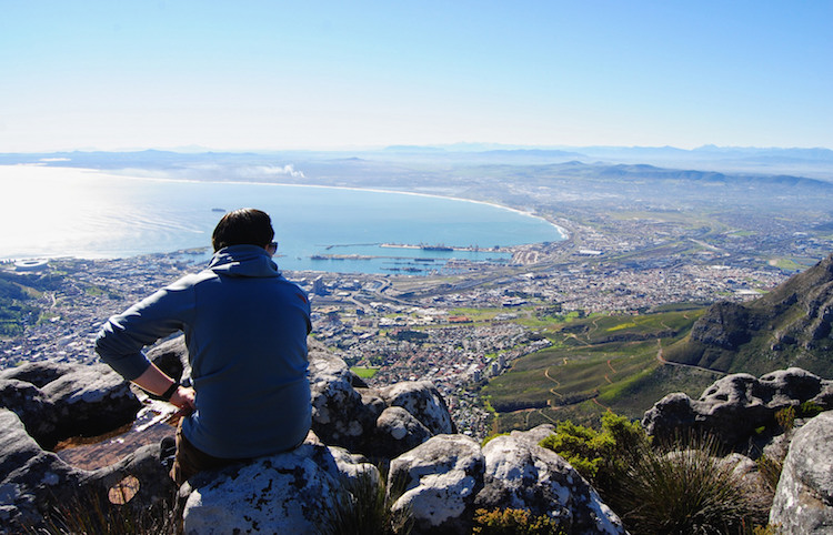 boven op de tafelberg