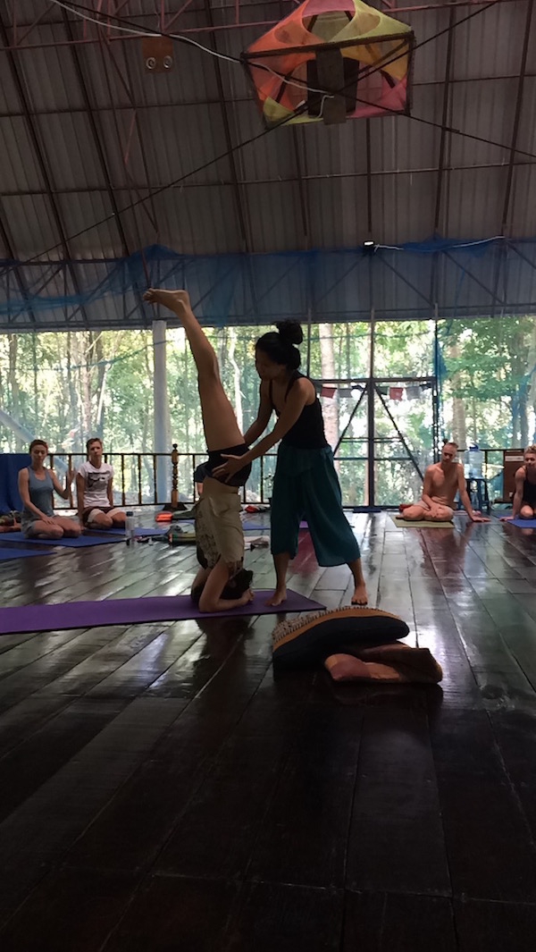 hoofd staan yoga opleiding thailand