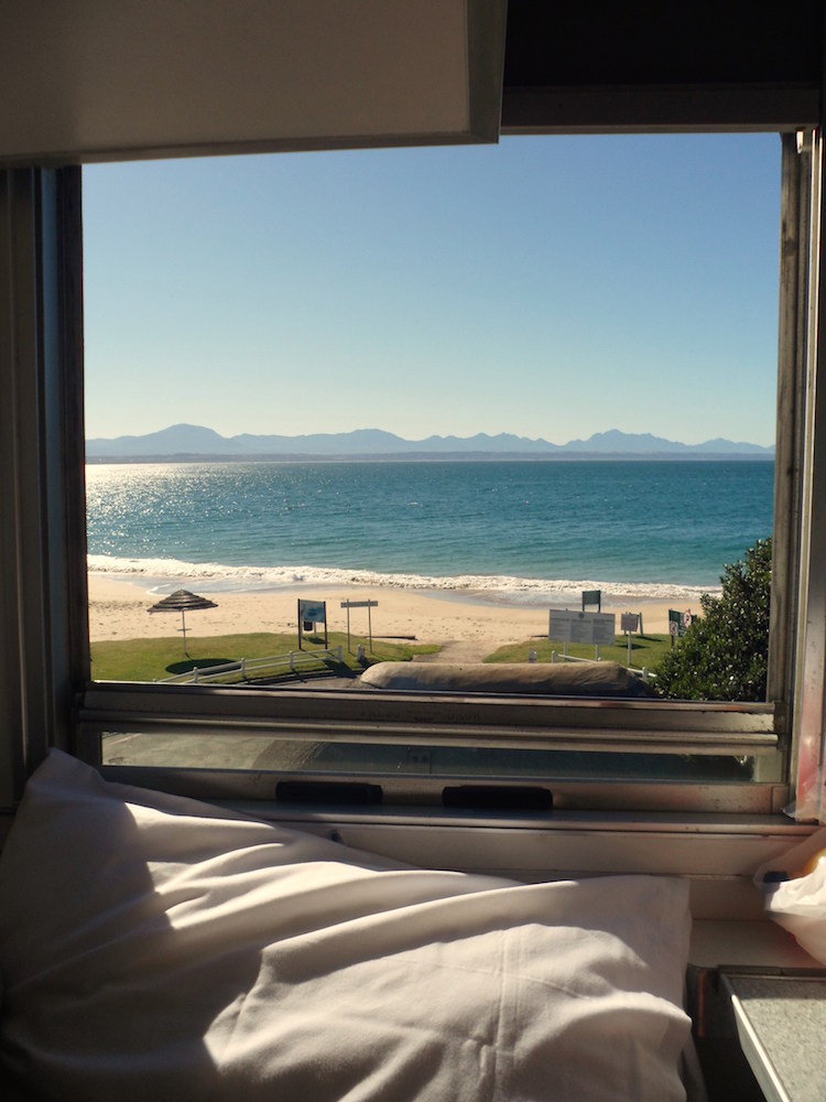 uitzicht vanuit bed trein garden route
